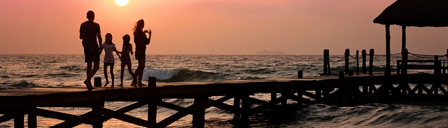 Family on an Ocean Pier