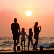 Family with Children at the Beach